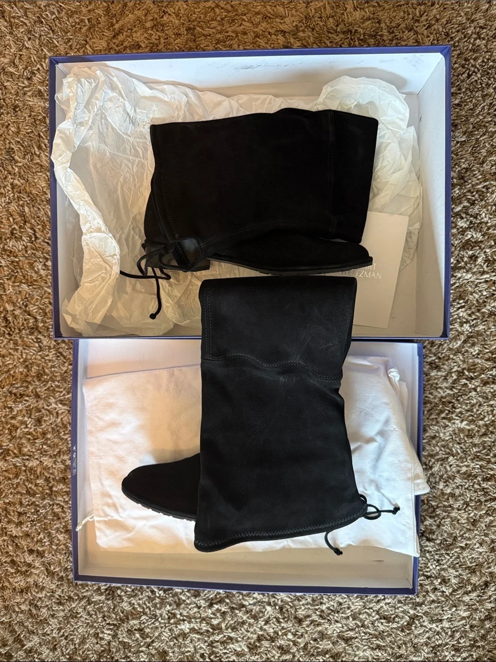 Stuart Weitzman Black Suede Knee Boots